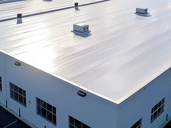 Flat, white commercial roof
